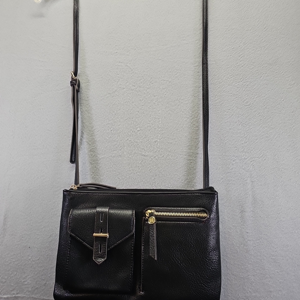 Liz Claiborne Black Leather Crossbody Bag